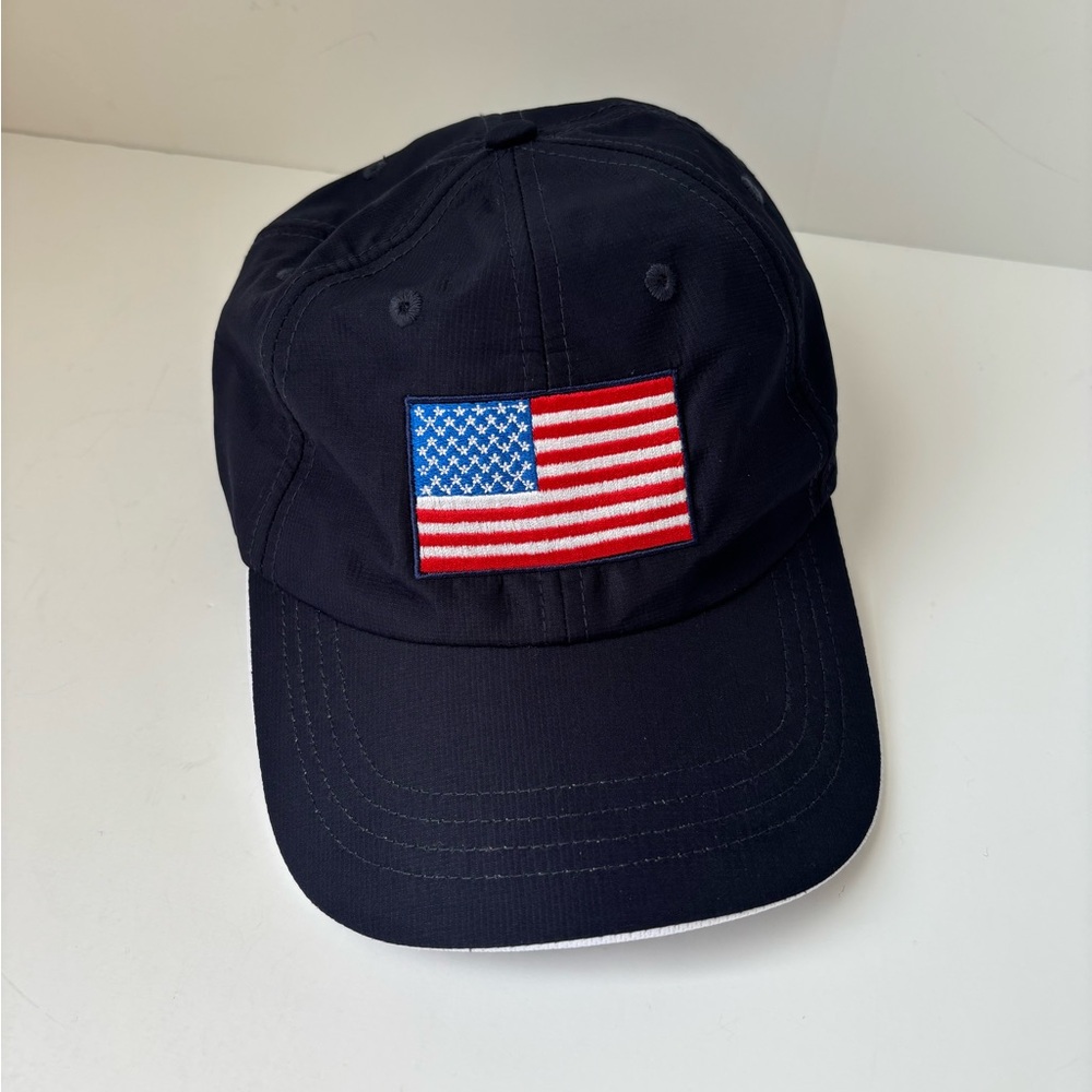 Ahead Cool Navy Baseball Cap with Embroidered American Flag Adjustable